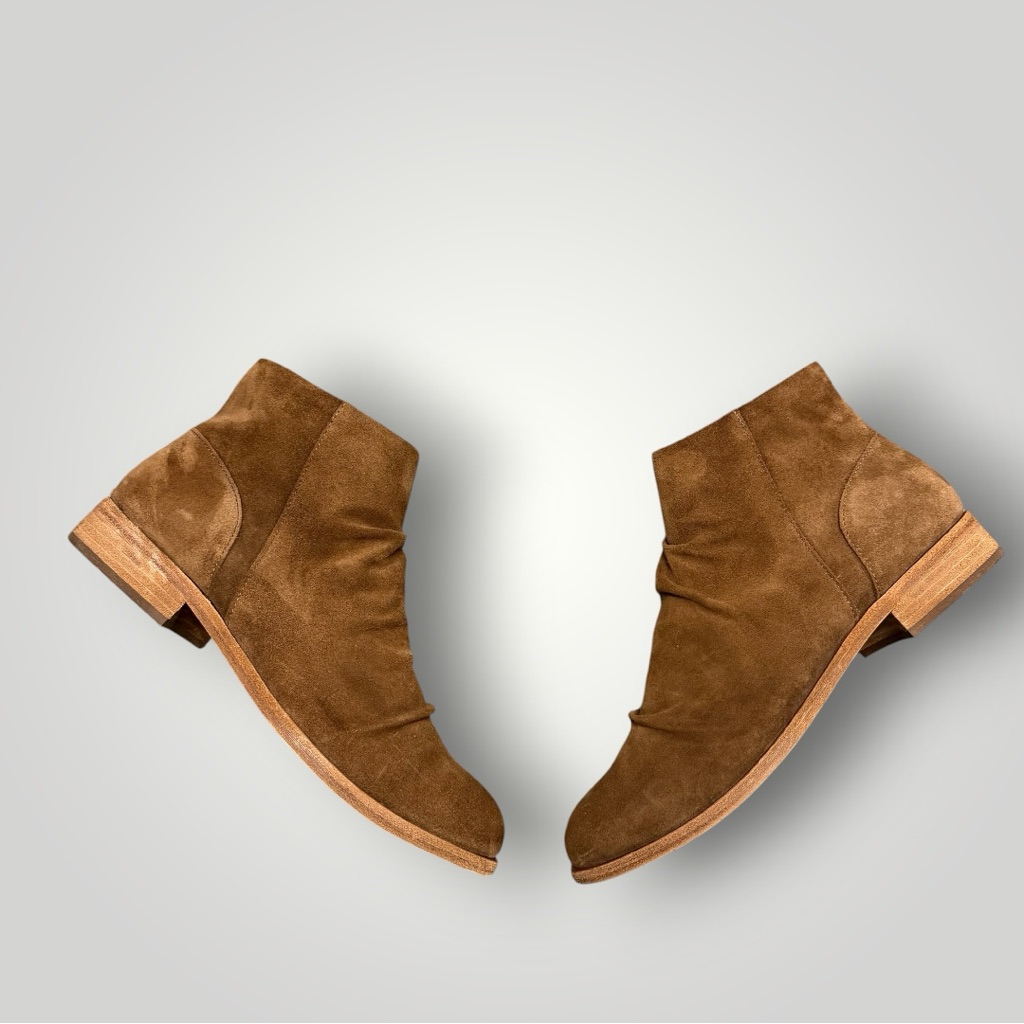 New Kork-Ease Giba Boots Cognac Suede Sz 11